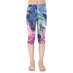 Wool Yarn Colorful Handicraft Kids  Capri Leggings  by Sapixe