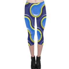 Pattern Curve Design Seamless Capri Leggings  by Sapixe