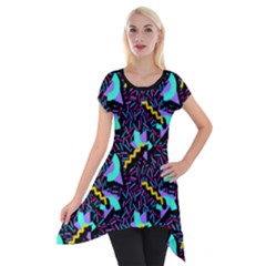 Memphis Style 1 Short Sleeve Side Drop Tunic by JadehawksAnD