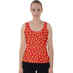 Pattern Stars Multi Color Velvet Tank Top by Sapixe