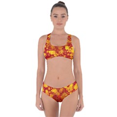 Christmas Star Advent Background Criss Cross Bikini Set by Sapixe