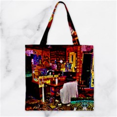 Painted House Zipper Grocery Tote Bag by MRTACPANS