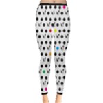Boston Terrier Dog Pattern with rainbow and black polka dots Inside Out Leggings