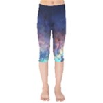 Lagoon Nebula Interstellar Cloud Pastel pink, turquoise and yellow stars Kids Capri Leggings Lagoon Nebula Interstellar Cloud Pastel pink, turquoise and yellow stars Kids Capri Leggings