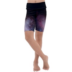 Eagle Nebula Wine Pink And Purple Pastel Stars Astronomy Kids  Lightweight Velour Cropped Yoga Leggings by genx