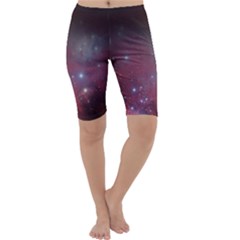 Christmas Tree Cluster Red Stars Nebula Constellation Astronomy Cropped Leggings  by genx