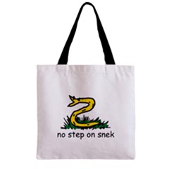 No Step On Snek Gadsden Flag Meme Parody Zipper Grocery Tote Bag by snek