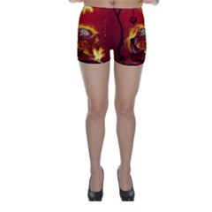 Wonderful Fairy Of The Fire With Fire Birds Skinny Shorts by FantasyWorld7