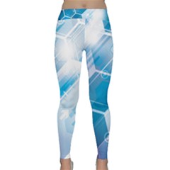 Hexagon Euclidean Vector Gradient Del  Blue Color Science And Technology Classic Yoga Leggings by Wegoenart