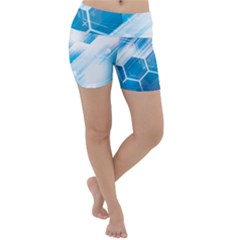 Hexagon Euclidean Vector Gradient Del  Blue Color Science And Technology Lightweight Velour Yoga Shorts by Wegoenart