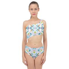 Graphic Design Geometry Shape Pattern Geometric Spliced Up Two Piece Swimsuit by Wegoenart