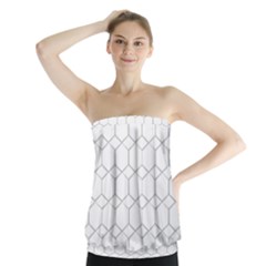 Honeycomb Pattern Black And White Strapless Top