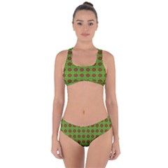 Christmas Paper Wrapping Patterns Criss Cross Bikini Set by Wegoenart