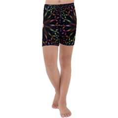 Fractal Colorful Pattern Texture Kids  Lightweight Velour Capri Yoga Leggings by Wegoenart
