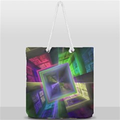Perspective Technology Fractal Full Print Rope Handle Tote (large)