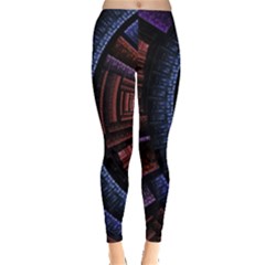 Fractal Circle Pattern Curve Leggings  by Wegoenart