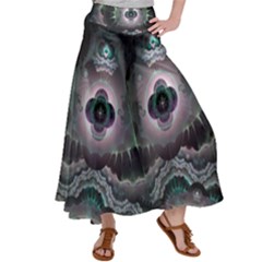 Fractal Pattern Texture Design Satin Palazzo Pants by Wegoenart