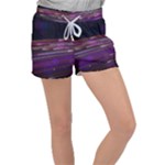 Abstract Cosmos Space Particle Women s Velour Lounge Shorts