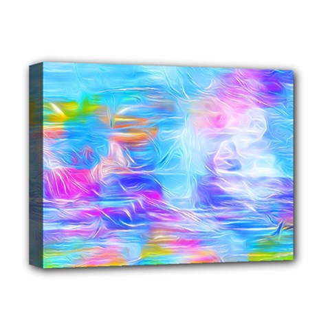 Background Drips Fluid Colorful Deluxe Canvas 16  X 12  (stretched)  by Wegoenart