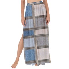 Abstract Seamless Fabric Blue Maxi Chiffon Tie-up Sarong