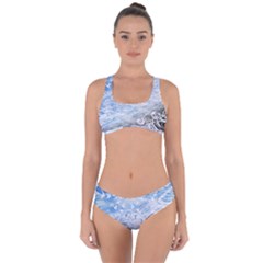 Coast Beach Shell Conch Water Criss Cross Bikini Set by Wegoenart