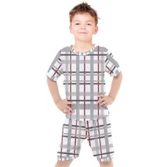 Fabric Plaid Grey Gray Burgundy Kid s Set by Wegoenart