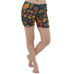 Pattern Background Ethnic Tribal Lightweight Velour Yoga Shorts by Wegoenart