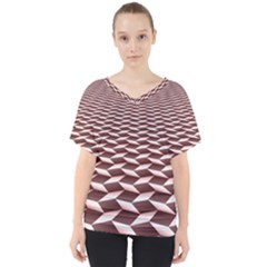 Graphics Geometric Paul Background V-neck Dolman Drape Top by Wegoenart