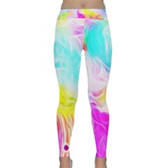 Background Drips Fluid Colorful Pattern Classic Yoga Leggings by Wegoenart