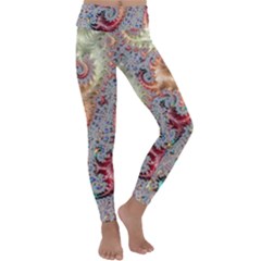 Fractal Artwork Design Pattern Kids  Lightweight Velour Classic Yoga Leggings by Wegoenart