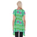 Checkerboard Squares Abstract Short Sleeve Side Drop Tunic View2