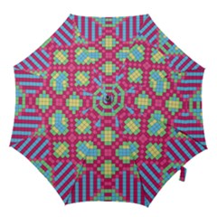 Checkerboard Squares Abstract Hook Handle Umbrellas (medium)