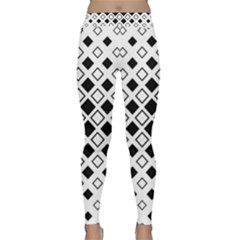 Square Diagonal Pattern Monochrome Classic Yoga Leggings by Pakrebo