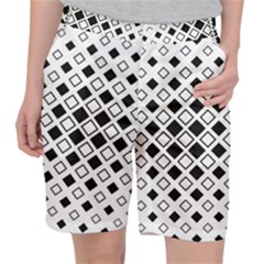 Square Diagonal Pattern Monochrome Pocket Shorts by Pakrebo