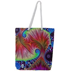 Fractal Art Fractal Colorful Full Print Rope Handle Tote (large) by Pakrebo