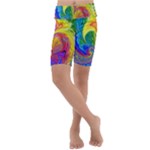Fractal Bright Exploding Brilliant Kids  Lightweight Velour Cropped Yoga Leggings