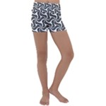 Soft Pattern Repeat Monochrome Kids  Lightweight Velour Yoga Shorts