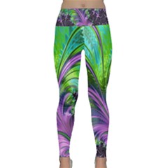 Fractal Art Artwork Feather Swirl Lightweight Velour Classic Yoga Leggings by Pakrebo