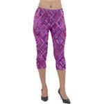 Purple Pattern Background Lightweight Velour Capri Leggings 