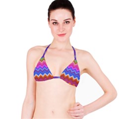 Pattern Chevron Zigzag Background Bikini Top by Pakrebo