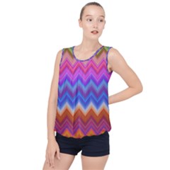 Pattern Chevron Zigzag Background Bubble Hem Chiffon Tank Top by Pakrebo