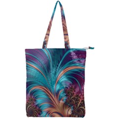 Feather Fractal Artistic Design Double Zip Up Tote Bag by Pakrebo