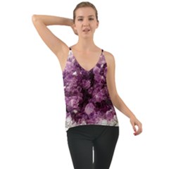 Amethyst Purple Violet Geode Slice Chiffon Cami by genx