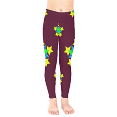 Pattern Star Vector Multi Color Kids  Legging by Pakrebo