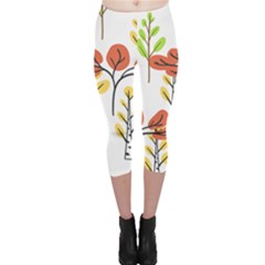 Tree Autumn Forest Landscape Capri Leggings  by Pakrebo