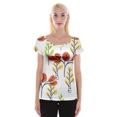 Tree Autumn Forest Landscape Cap Sleeve Top by Pakrebo