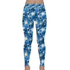 Star Hexagon Blue Deep Blue Light Classic Yoga Leggings by Pakrebo