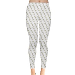 No Step On Snek Pattern White Background Meme Leggings  by snek