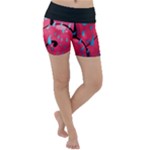 Graffiti watermelon pink with light blue drops retro Lightweight Velour Yoga Shorts