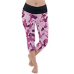 Standard Violet Pink Camouflage Army Military Girl Lightweight Velour Capri Yoga Leggings